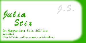 julia stix business card